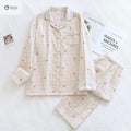 Soft Cotton Gauze Long Pajama Set For Women