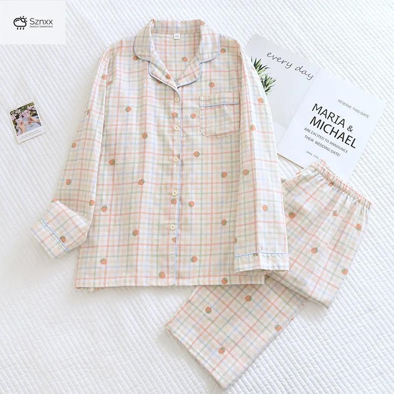 Soft Cotton Gauze Long Sleeve Pajama Set