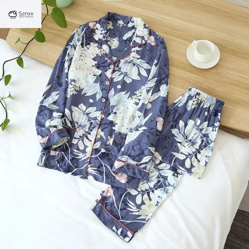 Soft Cartoon Viscose Long-sleeve Ladies Pajama Set
