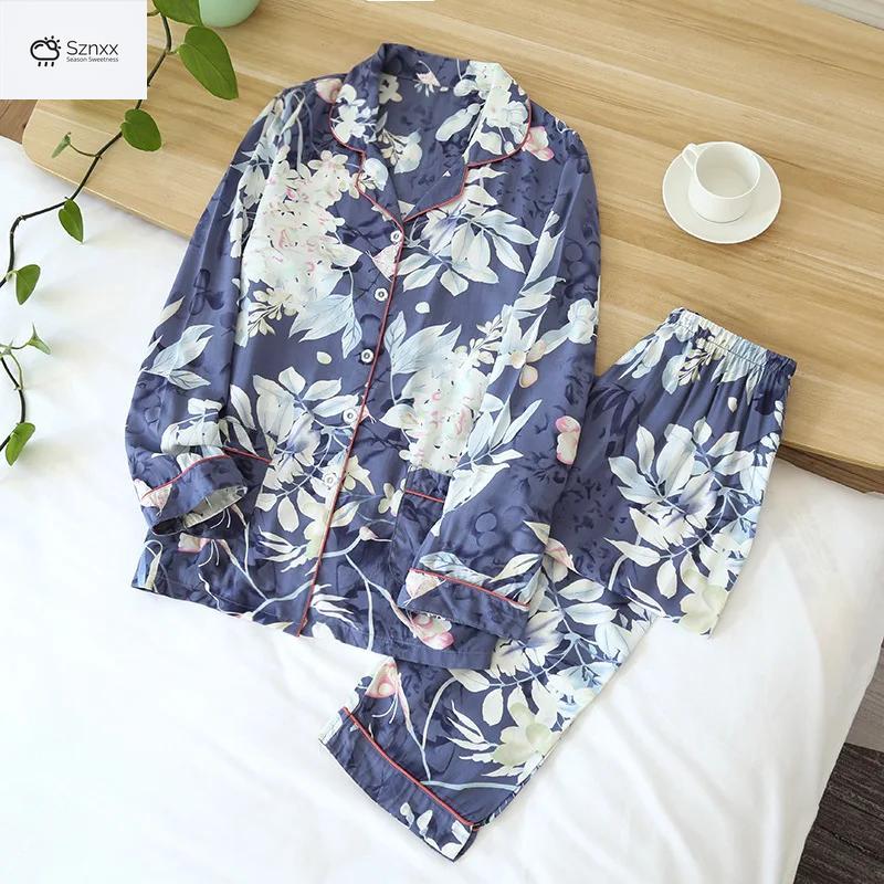 Soft Cartoon Viscose Long-sleeve Ladies Pajama Set