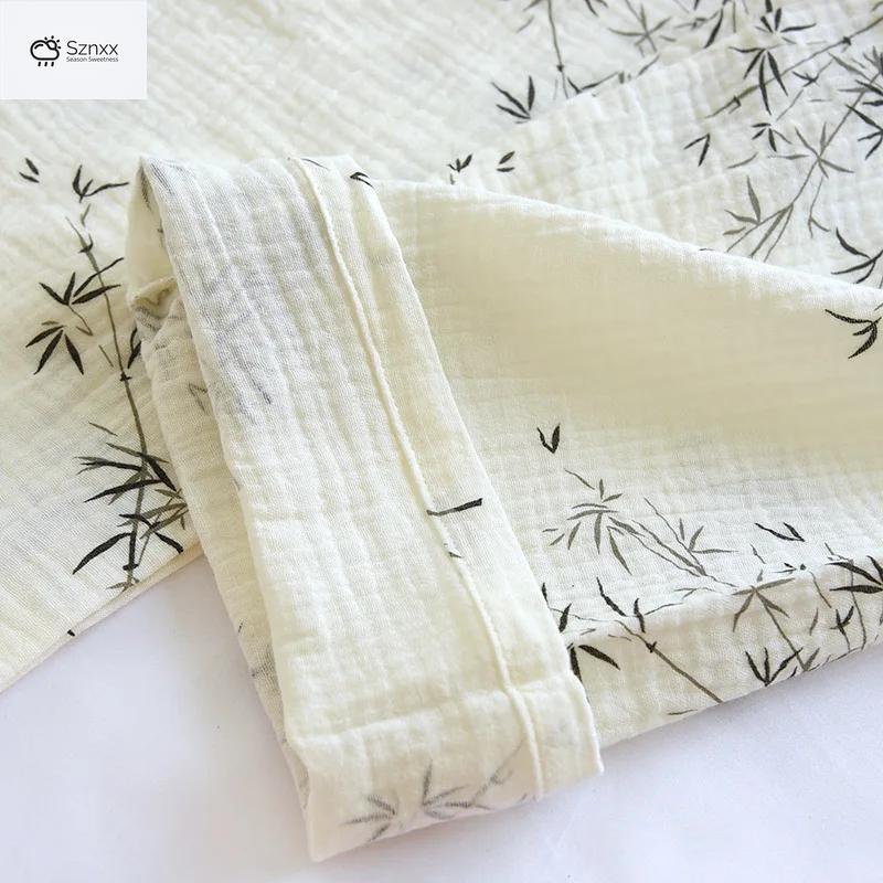 Soft Cotton Crepe Couple Long-sleeve Pajama Set