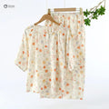 Floral Short-sleeve Cotton Pajama Set With Capris