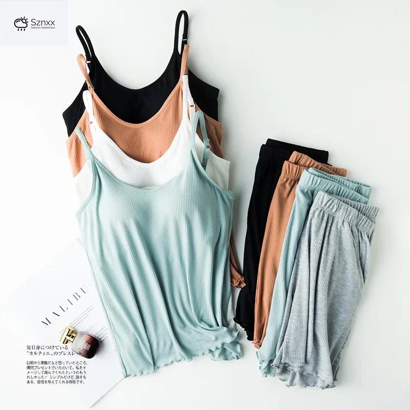 Japanese Lace Bralette Set With Padded Camisole Shorts