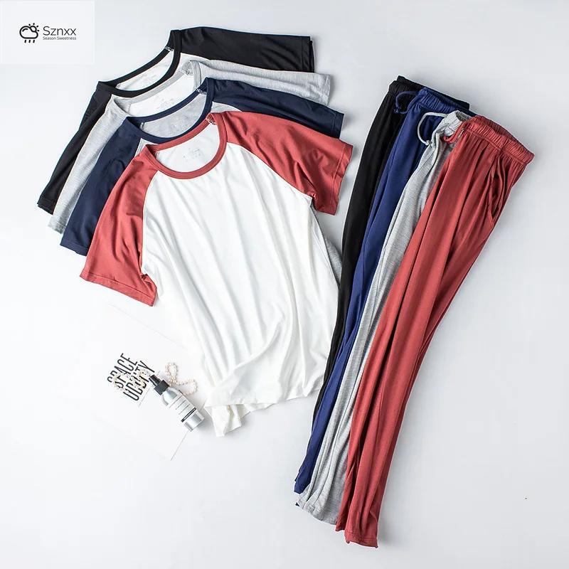 Womens Modal Short-sleeve Pajama Set Lightweight Breathable