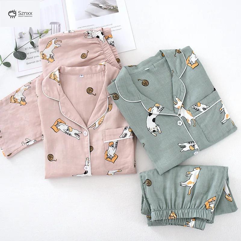 Cozy Cotton Gauze Couples Lounge Pajama Set