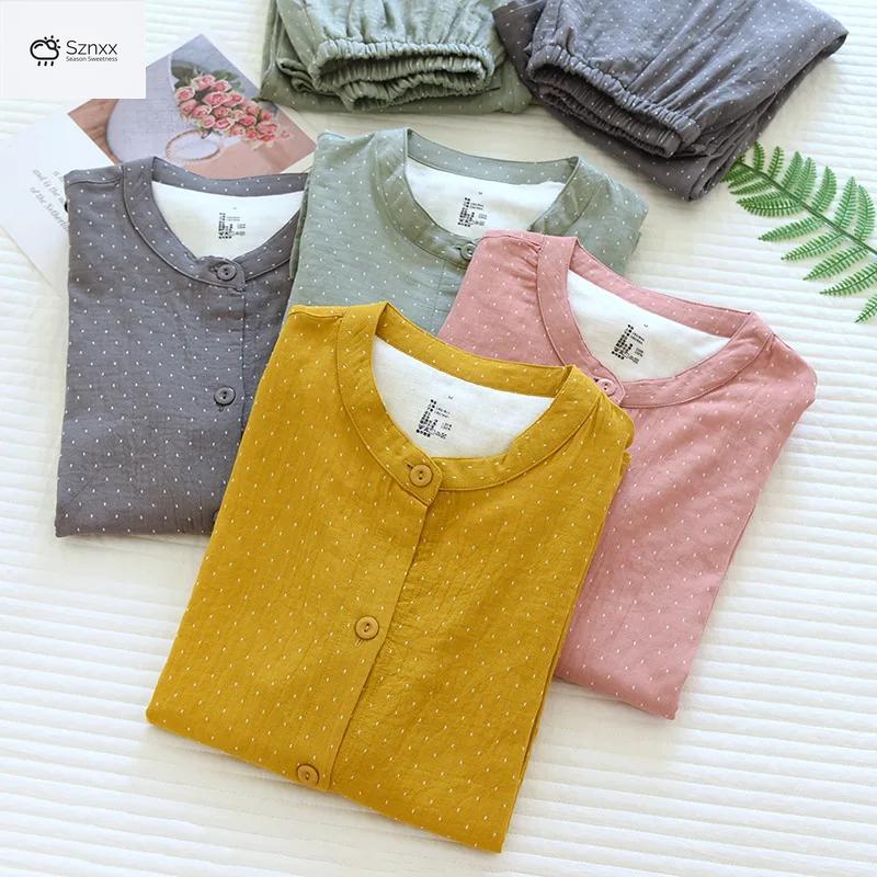 Soft Cotton Long-sleeve Pajama Set For Women