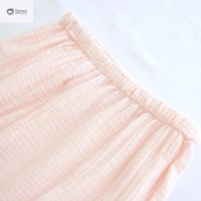 Japanese Cotton Crepe Kimono Pajama Two-piece Set