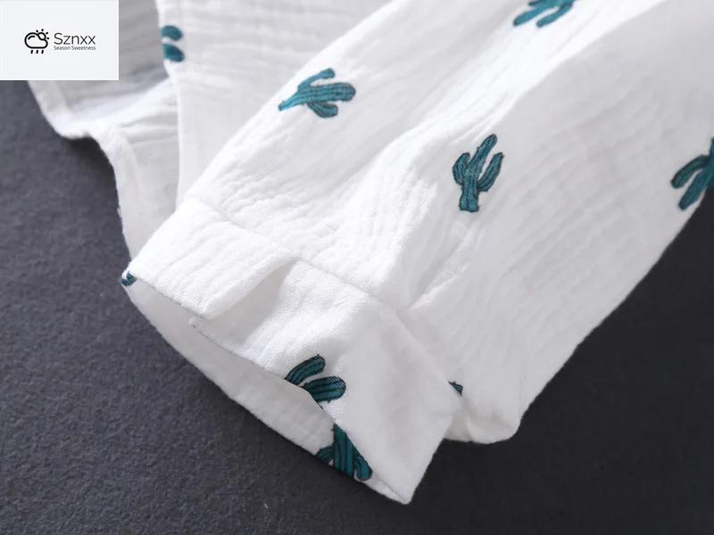 Japanese Crepe Cotton Long-sleeve Lounge Pajama Set