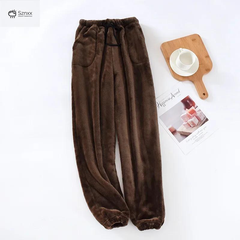 Cozy Flannel Mens Lounge Pants With Coral Fleece