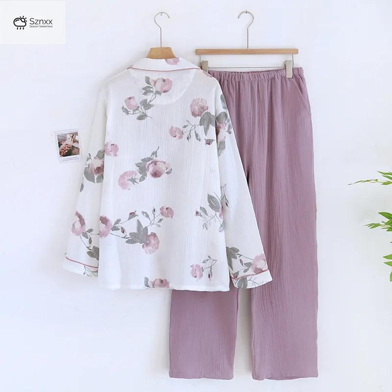 Minimalist Crepe Cotton Long-sleeve Pajama Set