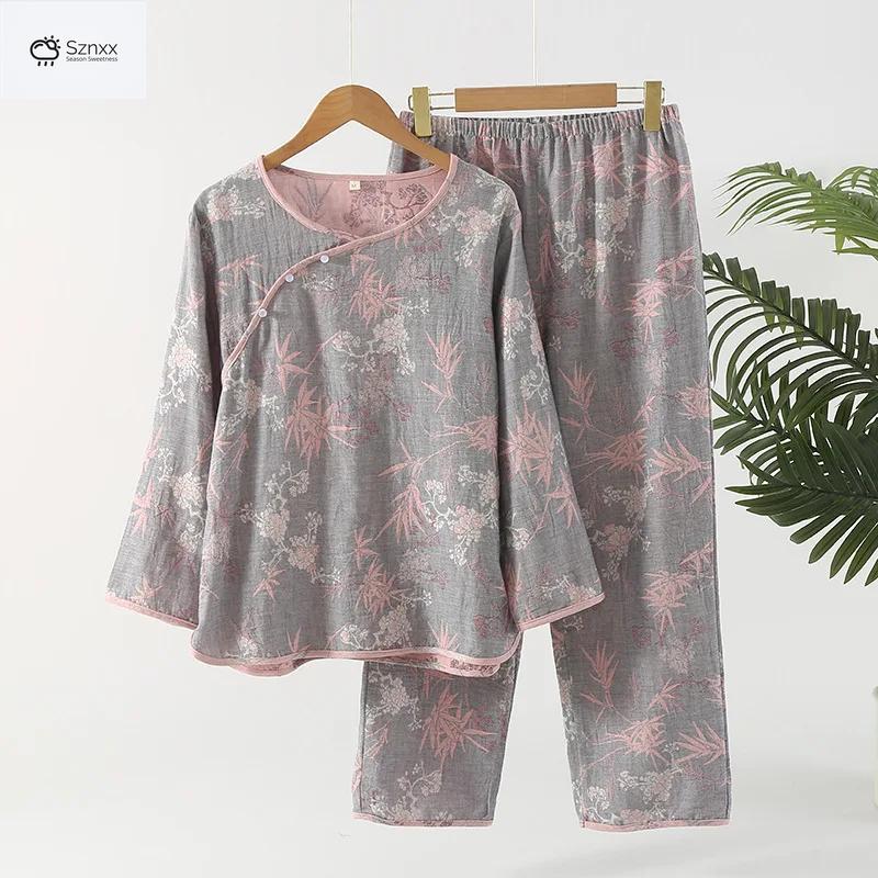 Floral Jacquard Cotton Long-sleeve Pajama Set