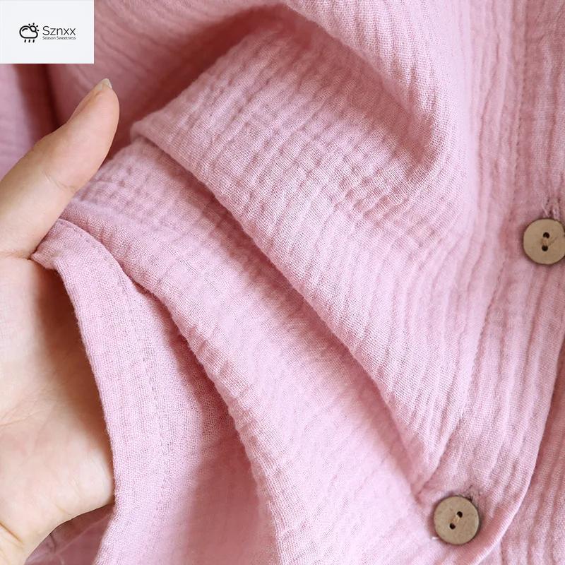 Japanese Cotton Crepe Couple Pajama Set Long-sleeve