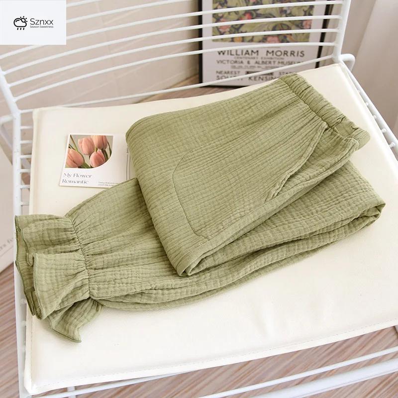 Womens Lightweight Cotton Crepe Lounge Pajama Trousers