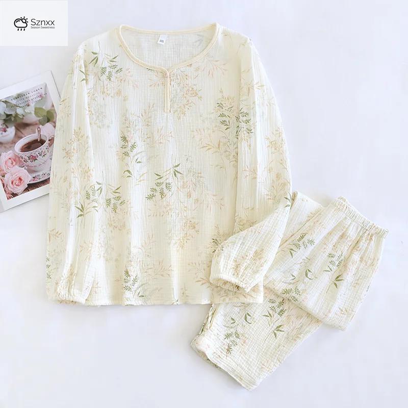 Soft Crepe Cotton Long Sleeve Pajama Lounge Set