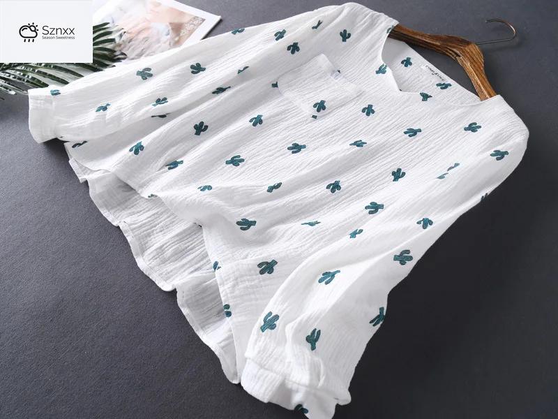 Japanese Crepe Cotton Long-sleeve Lounge Pajama Set