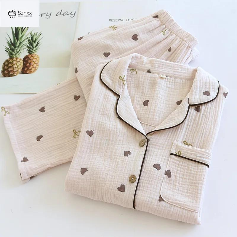 Soft Cotton Crepe Love Print Pajama Set