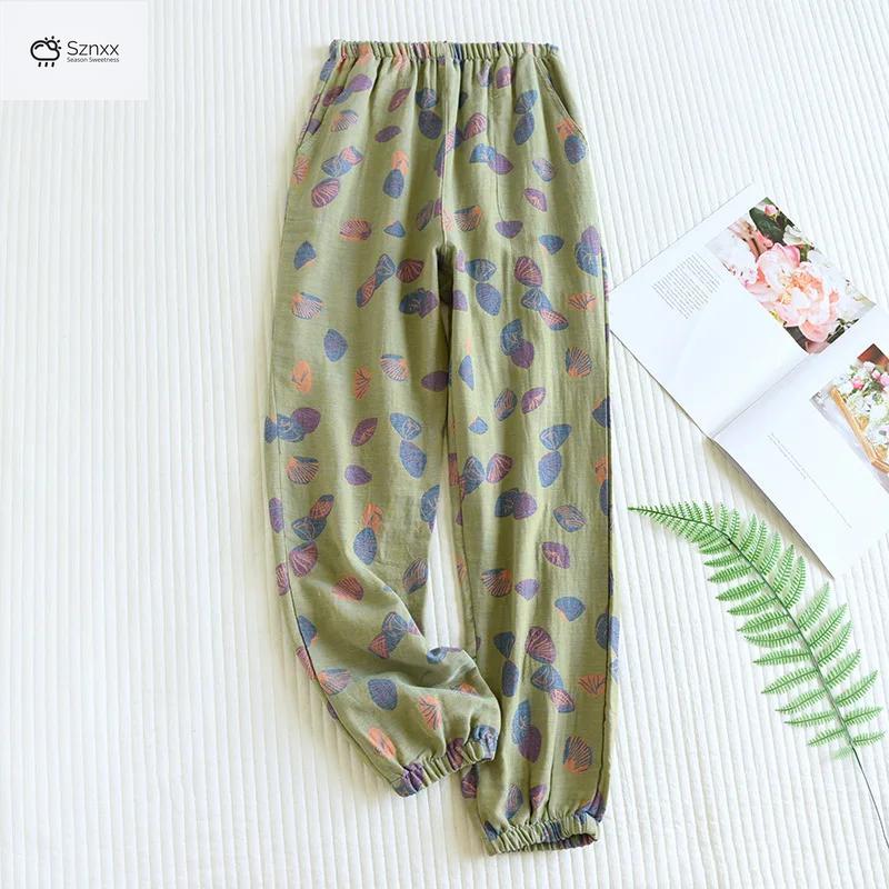 Floral Woven Cotton Lounge Pajama Pants