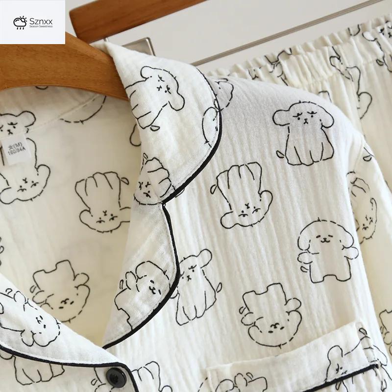 Soft Cotton Crepe Printed Pajama Set For Women