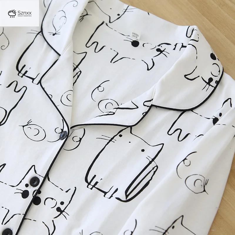 Cozy Cotton Cartoon Print Long-sleeve Pajama Set