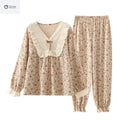 Womens Cotton Crepe Pajama Set With V-neck