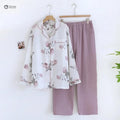 Minimalist Crepe Cotton Long-sleeve Pajama Set