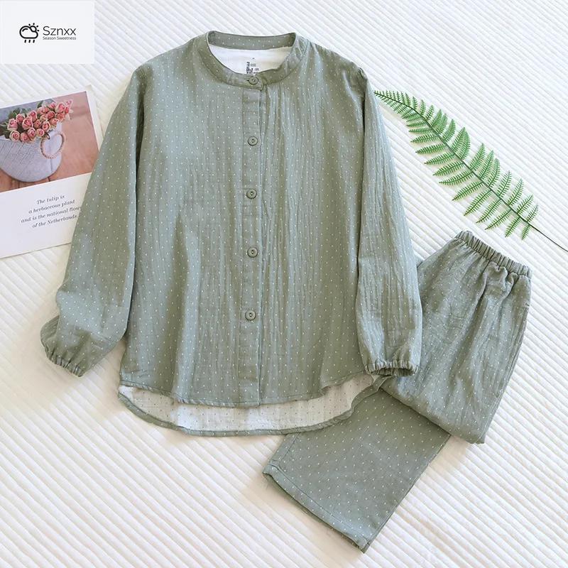 Soft Cotton Long-sleeve Pajama Set For Women