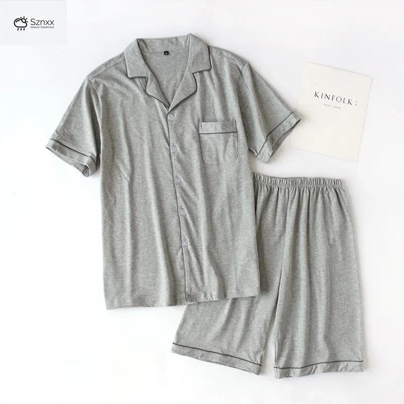 Soft Cotton Couple Short-sleeve Pajama Set