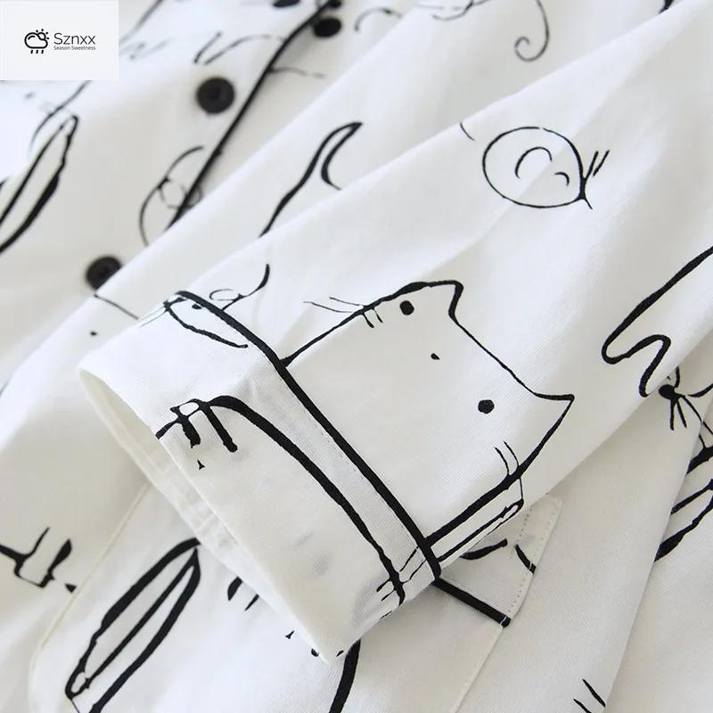 Cozy Cotton Cartoon Print Long-sleeve Pajama Set