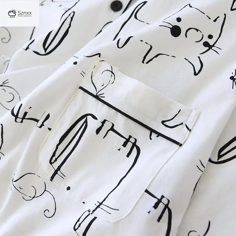 Cozy Cotton Cartoon Print Long-sleeve Pajama Set