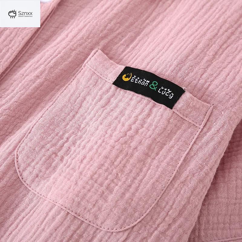 Womens Cotton Crepe Button-down Sleep Dress