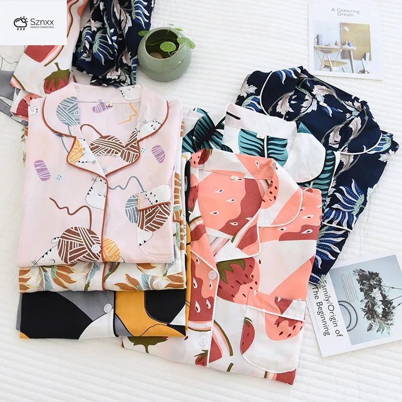 Soft Viscose Long-sleeve Geometric Pajama Set