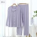 Modal Womens Thin Cardigan Pajama Set