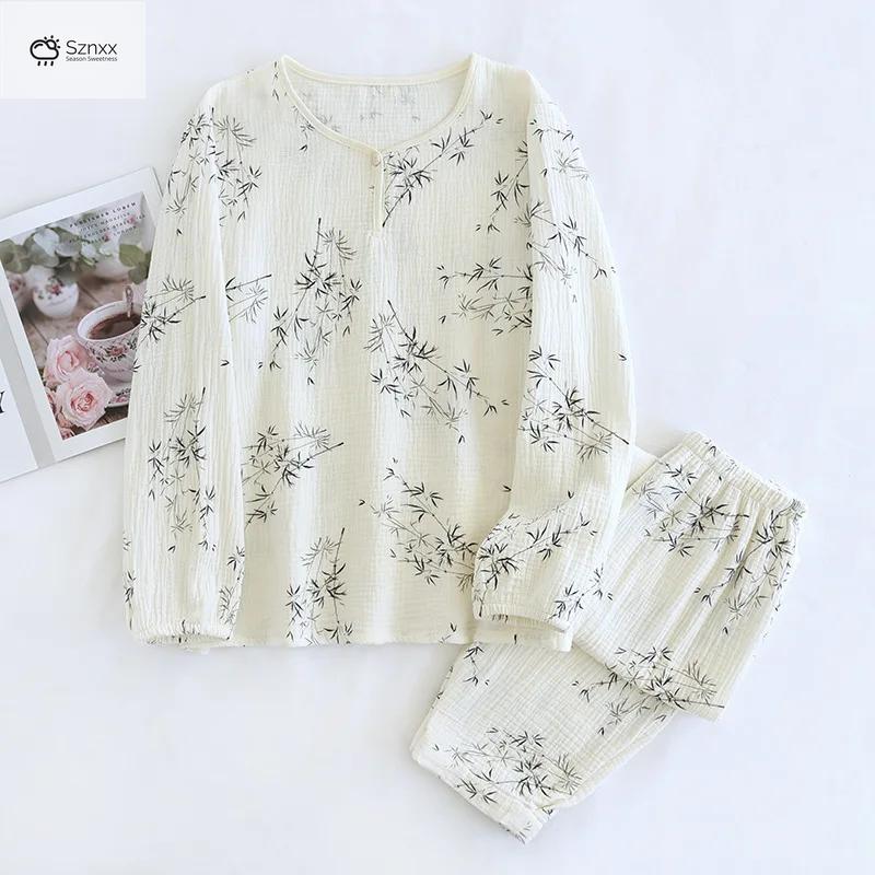 Soft Crepe Cotton Long Sleeve Pajama Lounge Set