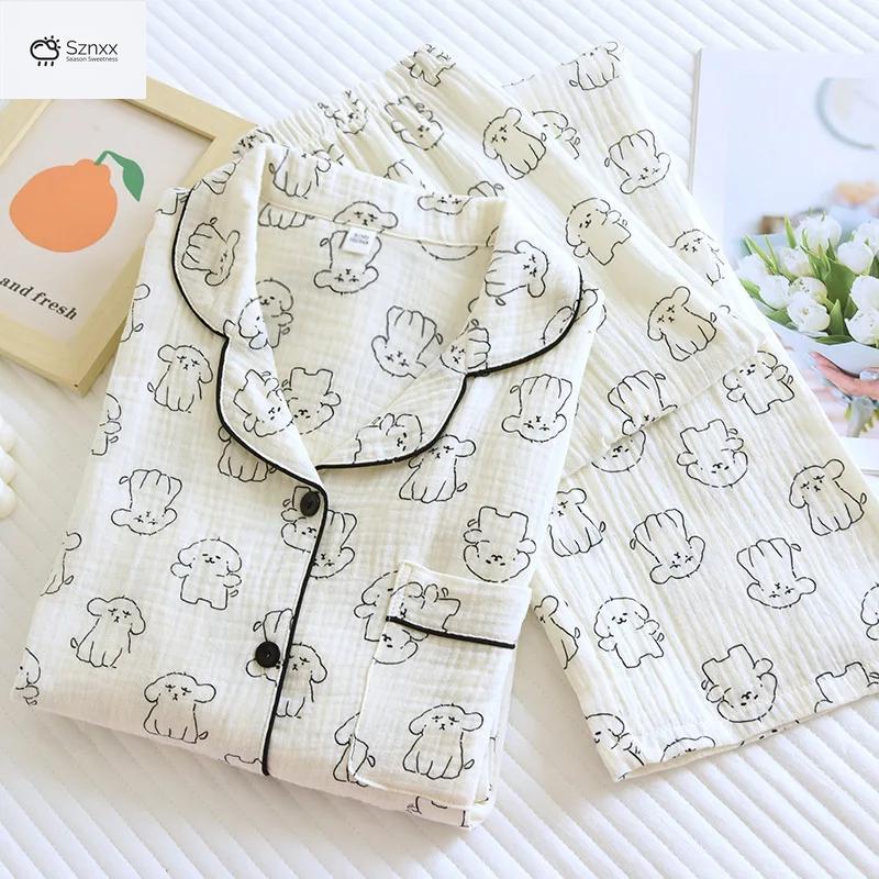 Soft Cotton Crepe Printed Pajama Set For Women