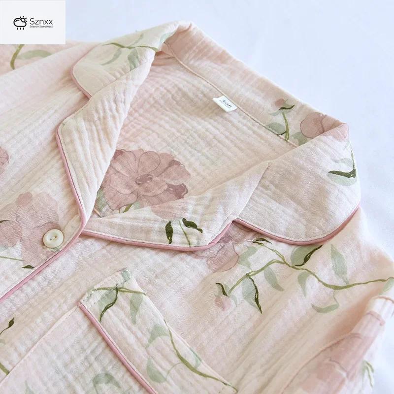 Soft Cotton Crepe Floral Pajama Lounge Set