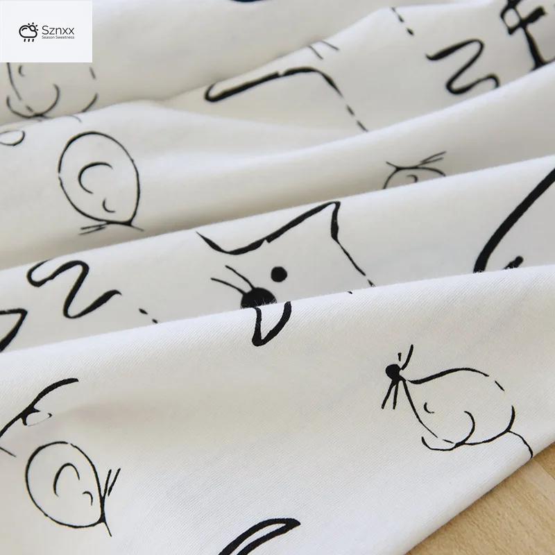 Cozy Cotton Cartoon Print Long-sleeve Pajama Set