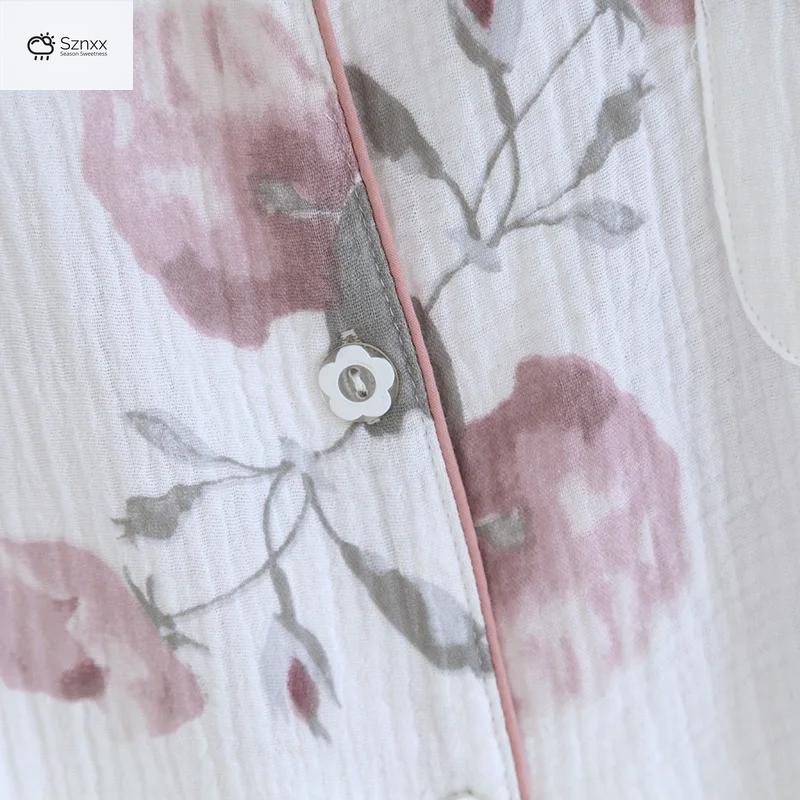 Minimalist Crepe Cotton Long-sleeve Pajama Set