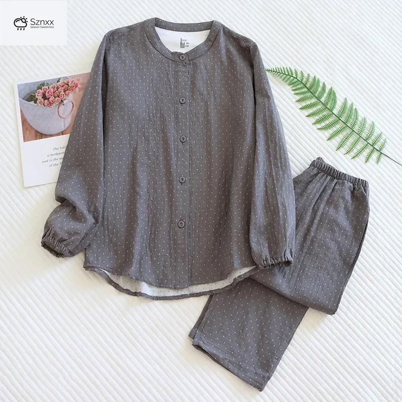 Soft Cotton Long-sleeve Pajama Set For Women