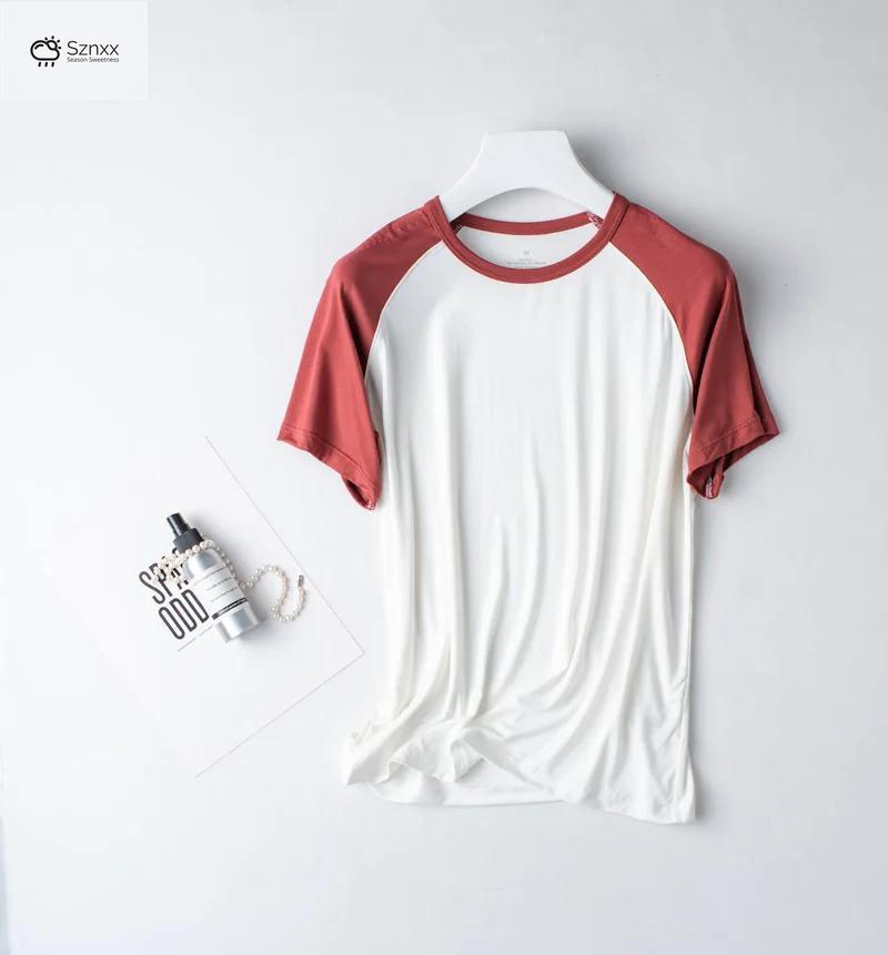 Womens Modal Short-sleeve Pajama Set Lightweight Breathable