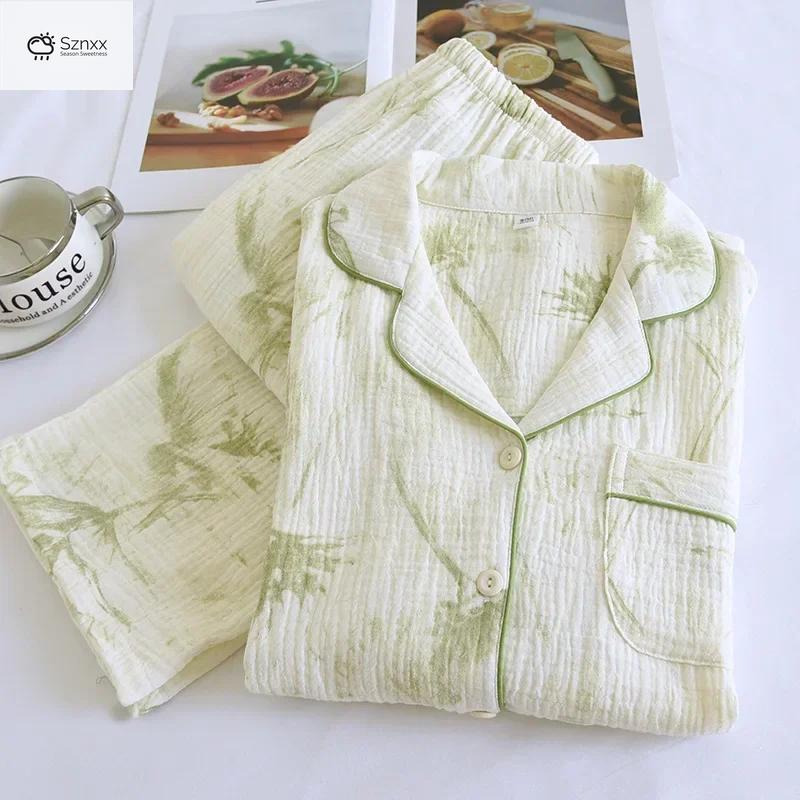 Womens Cotton Crepe Loose Pajama Set