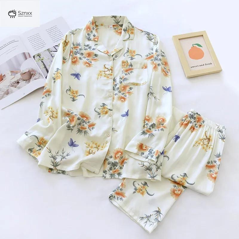 Satin Viscose Floral Pajama Set For Women