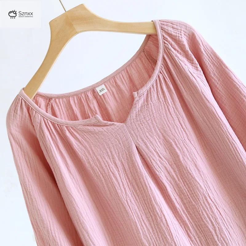 Colorful Cotton Crepe Loose Sleep Skirt Nightgown