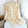 Loose Floral Cotton Crepe Pajama Lounge Set
