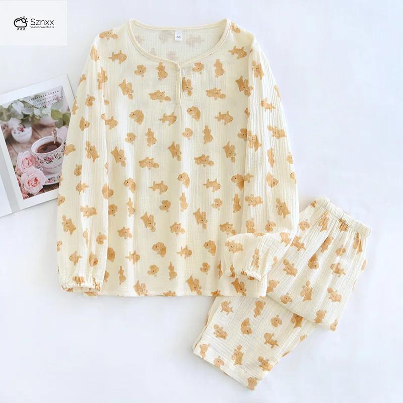 Soft Crepe Cotton Long Sleeve Pajama Lounge Set