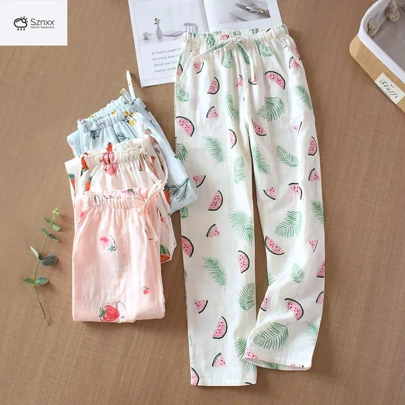 Breathable Loose Cotton Summer Lounge Trousers
