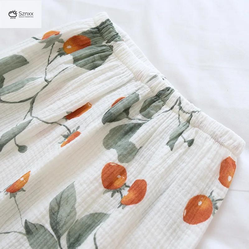 Womens Cotton Long-sleeve Lounge Pajama Set