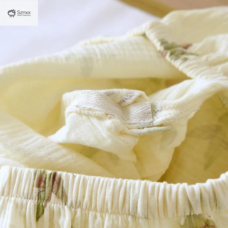 Soft Cotton Crepe Pajama Set With Chest Pads