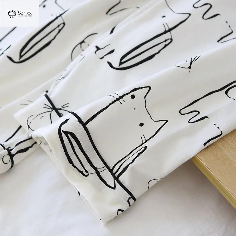Cozy Cotton Cartoon Print Long-sleeve Pajama Set