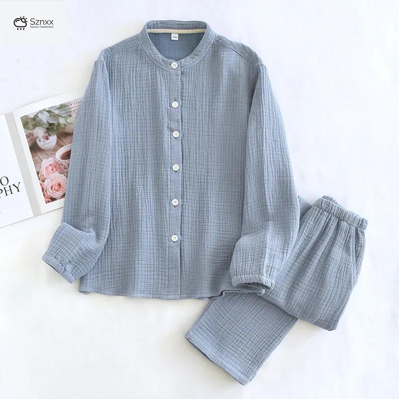 Minimalist Cotton Crepe Couple Pajama Set
