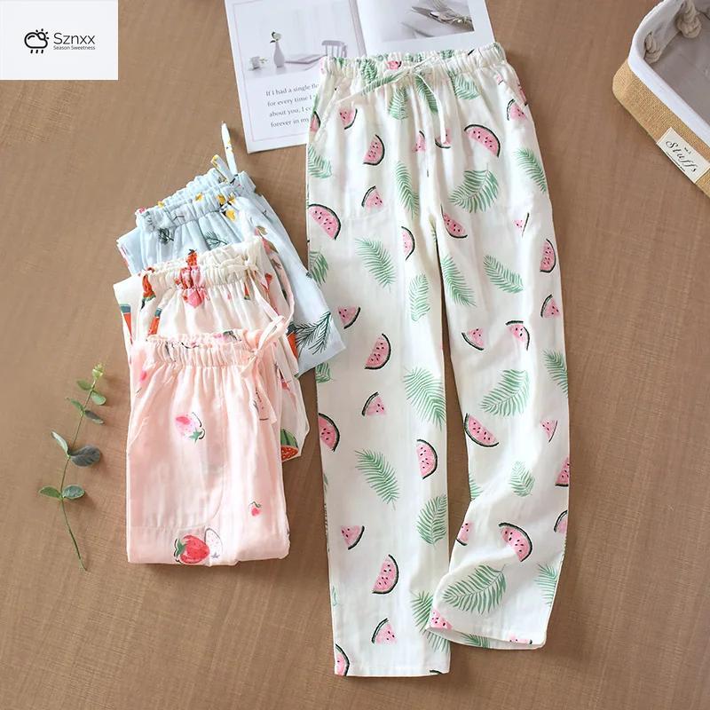 Breathable Loose Cotton Summer Lounge Trousers